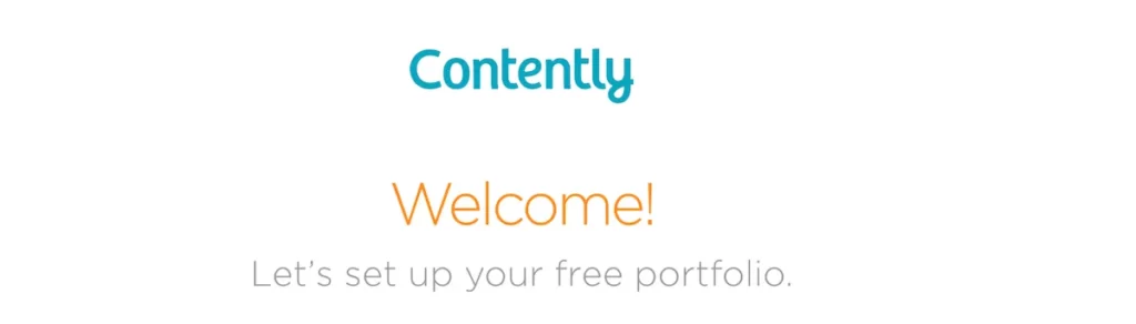 Contently portfolio maker logo and text saying it's free to use.
