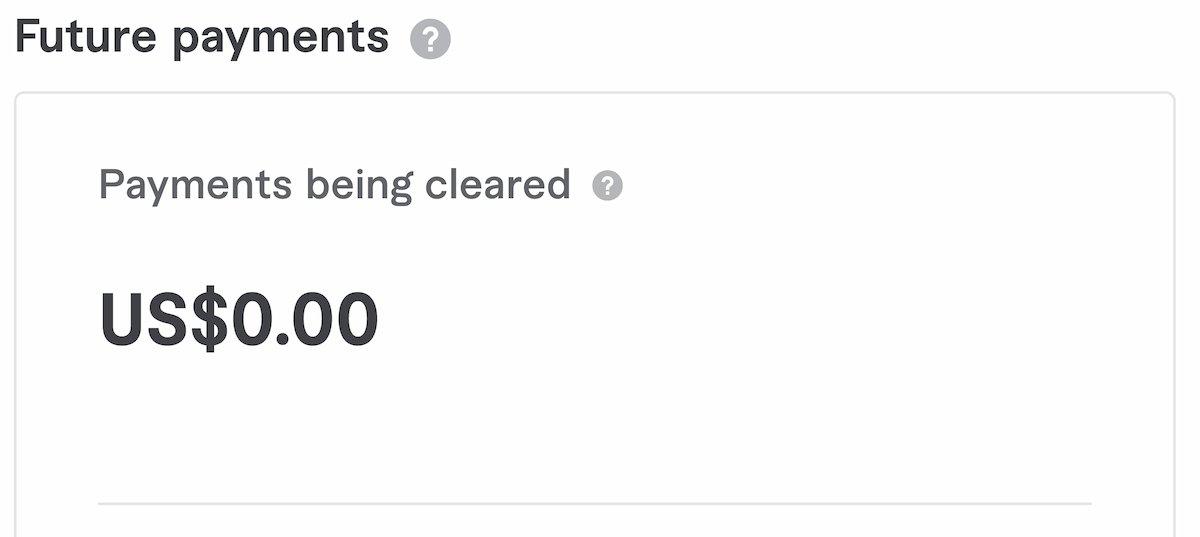 Fiverr pending clearance screen showing $0.00 in payments being cleared.
