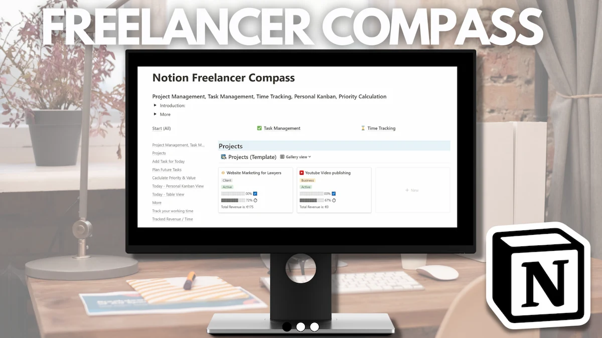 Notion Freelancer Compass template.