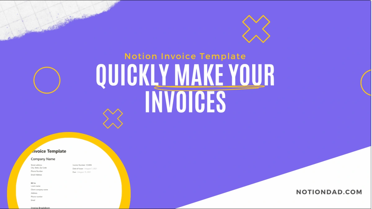 Notion invoice template.