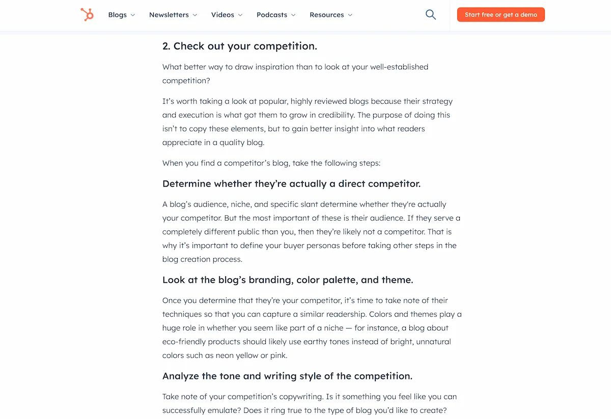 HubSpot article with headings.