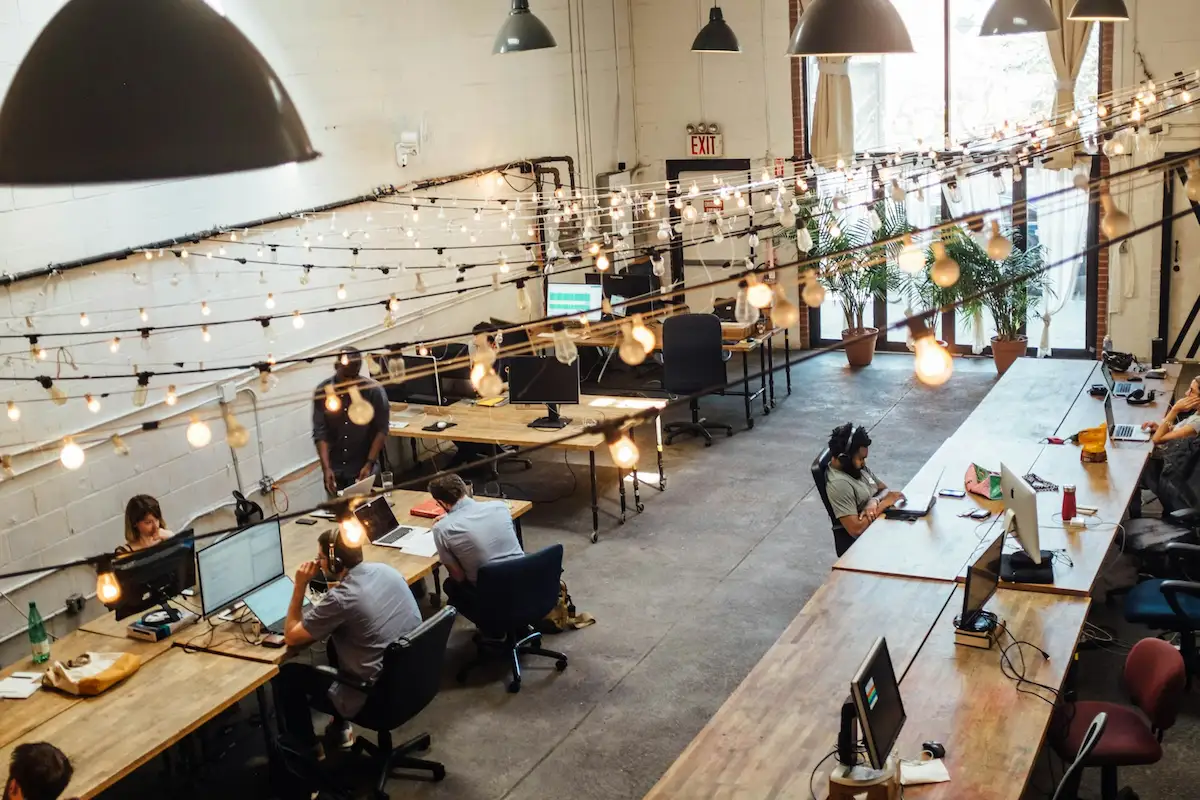 Freelancers in a coworking space.